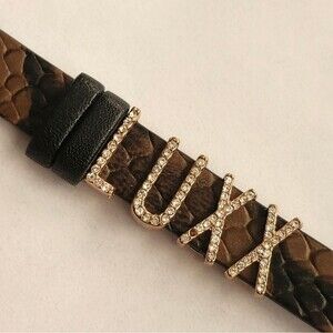 Keep Collective Faux Snakeskin Black & Brown Wrap Bracelet With "LUXX" Letters